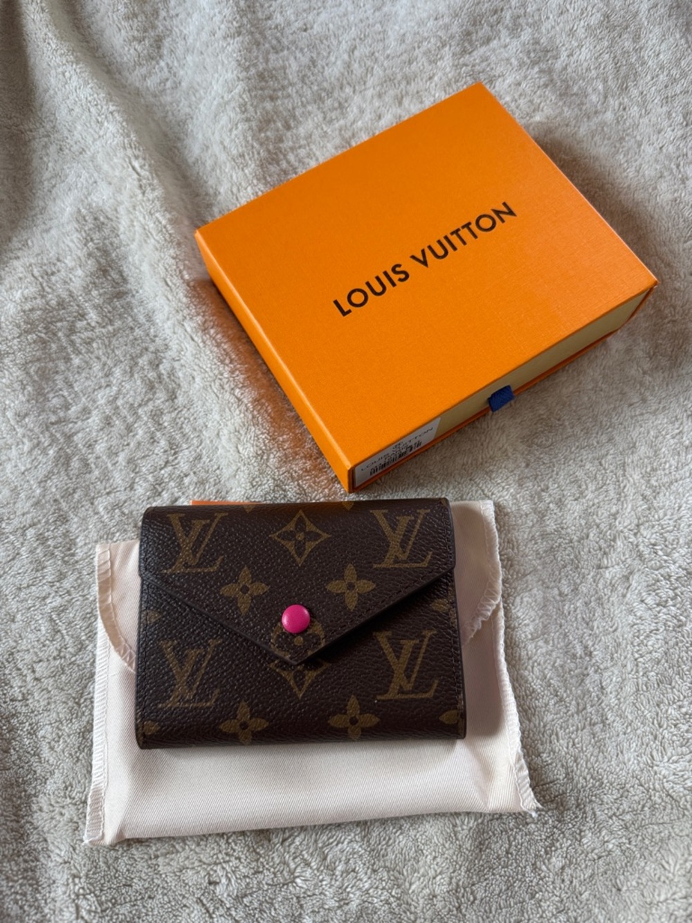 Louis Vuitton Monogram Wallet with Pink Snap